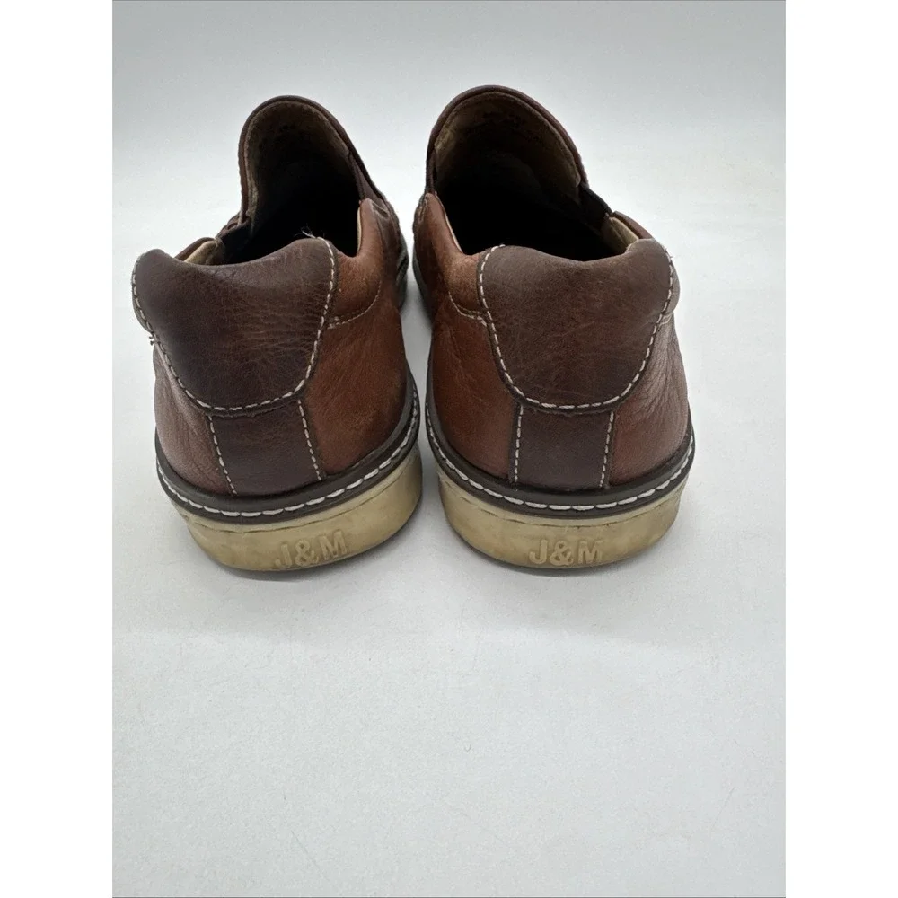 JOHNSTON and MURPHY SIZE 9 Brown Leather McGuffey Woven Loafer Slip On Men